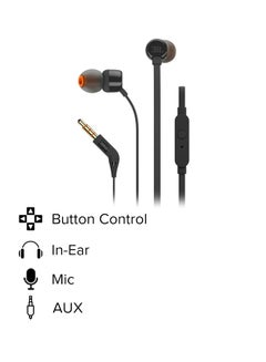 JBL T110 Wired In-Ear Earphones Black 