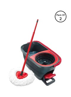 Buy Easy Wring And Clean Turbo Mop Set Black/White/Red in UAE