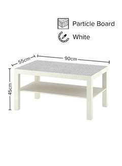 Buy Open Shelf Coffee Table White 90x45x55cm in Saudi Arabia