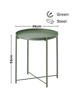 Buy Round Steel Table Green 45x53x45cm in Saudi Arabia