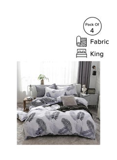 Buy 4-Piece King Size Luxurious Microfiber Comforter Set Microfiber White 220x240cm in UAE