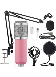 Buy Plug And Play USB Condenser Microphone Pink in UAE