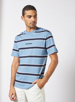 Buy Striped T-Shirt Blue in Saudi Arabia