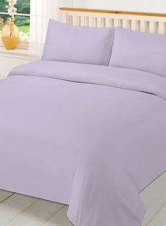 اشتري Duvet Cover Set- With 1 Duvet Cover 260X220 Cm And 2 Pillow Cover 50X75 Cm - For Super King Size Mattress -Light Purple 100% Organic Cotton 220 Thread Count Light Purple Super King في الامارات