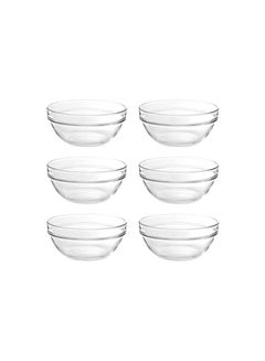 Buy 6-Piece Round Serving Bowl Set Clear 5inch in UAE