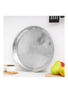 Buy Stainless Steel Round Serving Tray Silver 45cm in UAE