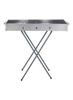 Buy Stainless Steel Bbq Stand With Grill Silver 65x30x67cm in UAE