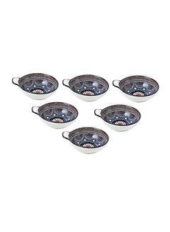 Buy 6-Piece Hand-Painted Saucer With Handle Brown 11.2x9.5x4cm in UAE