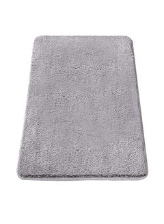 Buy Bathroom Absorbent Non-Slip Mat Grey 50x80x3cm in UAE