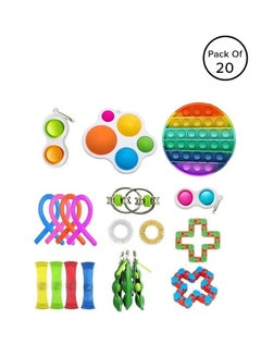 Buy 20-Piece Simple Dimple Mini Bubble Ergonomic Stress Relief Sensory Fidget Toy Set in UAE