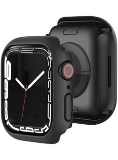 Buy Hard PC Bumper Protective Matte Cover Case for Apple Watch 7 45mm, No Screen Protector Black in Saudi Arabia