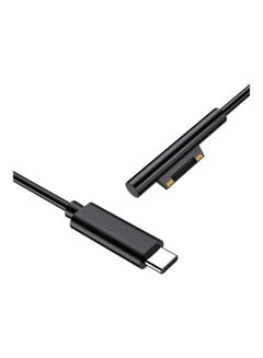 اشتري Surface to USB-C Charging Cable 15V/3A Compatible with PD Charger Type C Adapter for Microsoft Surface Pro 7/6/5/4/3 Black في الامارات