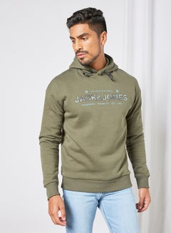 Buy Logo Hoodie Forest Night Green in UAE