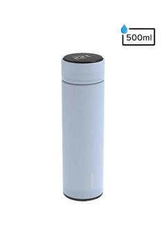 Buy Vacuum Insulated Anti-slip Designed Smart Flask With LCD Screen Temperature Display Blue 500ml in Saudi Arabia