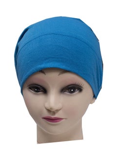 Buy Solid Pattern Bonnet Cap Blue in Saudi Arabia