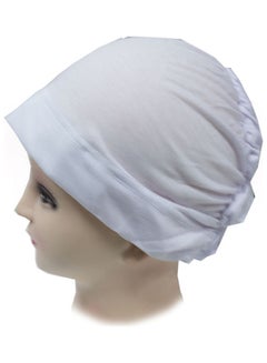 Buy Solid Pattern Bonnet Cap White in Saudi Arabia