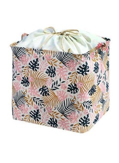 Buy Leaf Printed Laundry Bag Pink/Blue/Brown 50x40x50cm in UAE