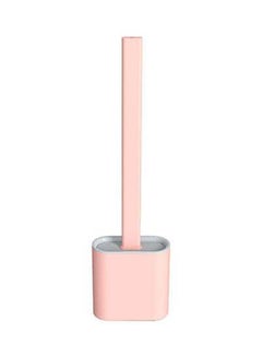 Buy Hanging Silicone Toilet Brush With Holder Pink 365x98x43mm in UAE