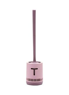 Buy Toilet Brush With Holder Set Pink 11x47cm in UAE