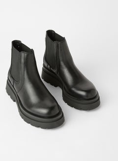Buy Round Toe Lightweight Ankle Boots Black in UAE