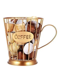 Buy Coffee Capsule Pods Holder Gold 14.5x12x9.5cm in UAE