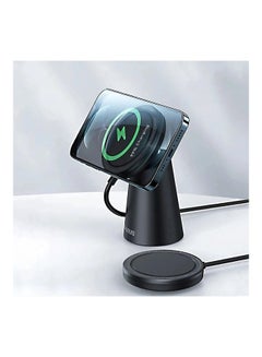 Buy Magnetic Wireless Charger Stand 15W (Compatible with MagSafe for iPhone 13/12 Series and other MagSafe Enabled Devices) Black in Saudi Arabia