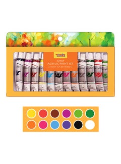 Buy 12 Pieces Water Based Acrylic Tube Paint Set assorted in UAE