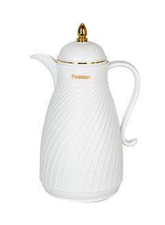 Buy Arabic Dallah Design Vacuum Flask Insulated Jug White 1000ml in UAE