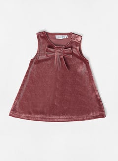 Buy Baby Bow Detailed Dress Red in UAE