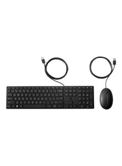 Buy Wired Desktop HP Mouse and Keyboard Black in UAE