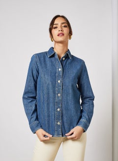 Buy Organic Cotton Denim Shirt Blue in UAE