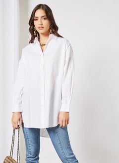 Buy Organic Cotton Longline Shirt White in Saudi Arabia