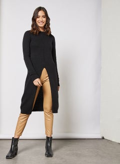 Buy Long Sleeve Knitted Pullover Black in Saudi Arabia