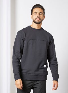 Buy Crew Neck Sweatshirt Black in UAE