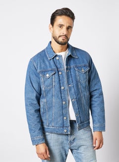 Buy Classic Denim Jacket Blue in UAE