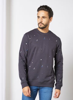 Buy Splatter Print Sweatshirt Navy in Saudi Arabia