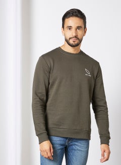 Buy Logo Crew Neck Sweatshirt Peat in UAE