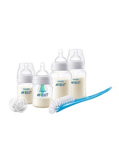 Buy 6-Piece Anti-Colic Premium Grade Baby Feeding Bottles With Air Free Vent Set, Clear/Blue/Green - SCD807/00 in UAE