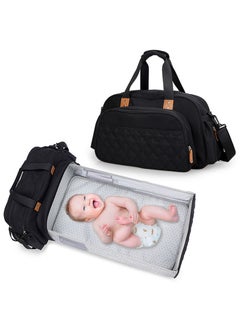 Buy Bed In A Bag, Folding Travel Bed, Portable Baby Bag, Quilted Diaper Bag, Mother Bag, Kids Bag, Backpack,Outdoor, Travelling, Foldable And Portable, Diaper Changing Mat, Baby Bed - Black Black in UAE