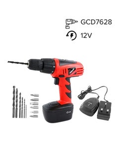 Buy Cordless Electric Drill Black/Red 9.2 x 31.8 x 24.5cm in UAE