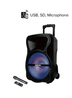 Buy Portable & Rechargeable Professional Speaker With Blue tooth & TWS Function, Remote Control,, USB/Bluetooth/SD Card Slots/FM Radio, 35000W PMPO, GMS8568, Black GMS8568 Black in UAE