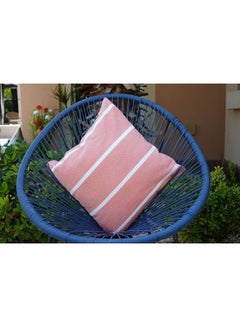 Buy Avenue Stripe Cushion Cover Combination Pink/White 45x45cm in UAE