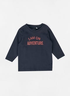 Buy Baby Slogan Print T-Shirt Navy in Saudi Arabia