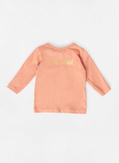 Buy Baby Slogan Print T-Shirt Pink in Saudi Arabia