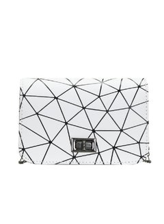 Buy New Lattice Diagonal Crossbody Bag White/Black in UAE