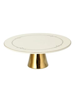 Buy Andalusian Cake Stand Gold/White 30cm in Saudi Arabia