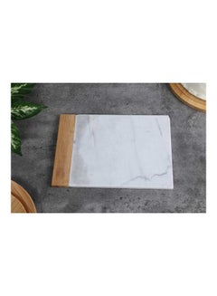 Buy Bamboo Cheese Cutting Board Silver/Beige 28x20x1cm in UAE