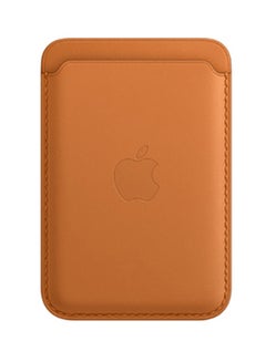 Buy iPhone Leather Wallet with MagSafe Golden Brown in UAE