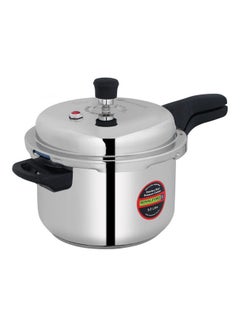 Buy Stainless Steel Induction Compatible Pressure Cooker Silver 5Liters in UAE