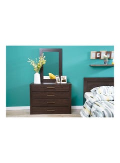 Buy Boomerang Dressing Table With Mirror Brown 116x86x50cm in Saudi Arabia